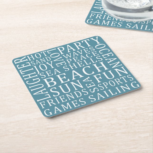 Anpassningsbar Färg Beach House underlägg Papper Kvadrat (Vinklad)