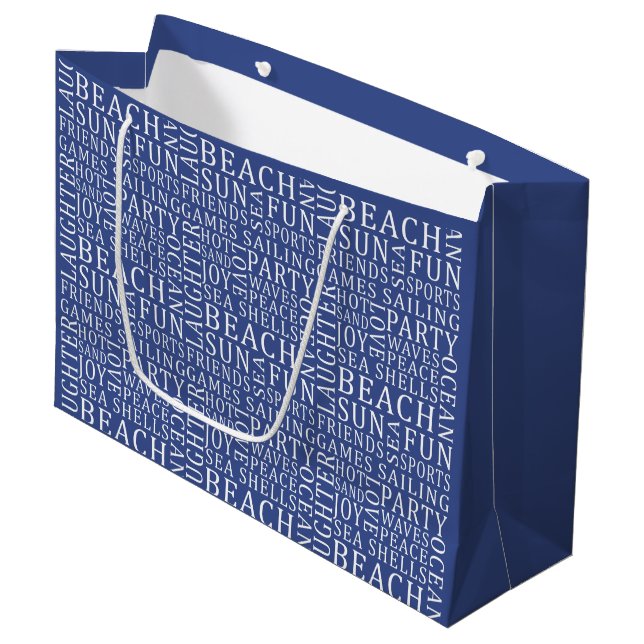 Anpassningsbar Färg Beach Typography-presentsäckar (Framsidan Vinklad)