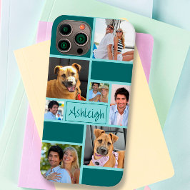 Anpassningsbar Färg Block 7 Photo Collage Personli