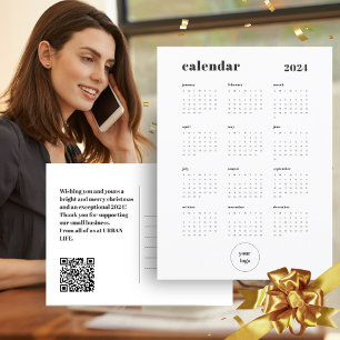 Anpassningsbar Färg Business QR-kod Logotyp 2024 K Vykort