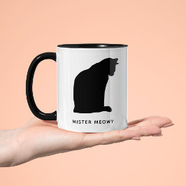 Anpassningsbar Färg Cat silhouette Cat Två-Tonad Mugg