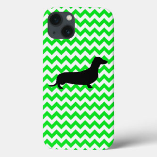 Anpassningsbar Färg Chevron med Dachshund Silhouet