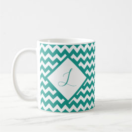 Anpassningsbar färg chevron monogram kaffe mugg