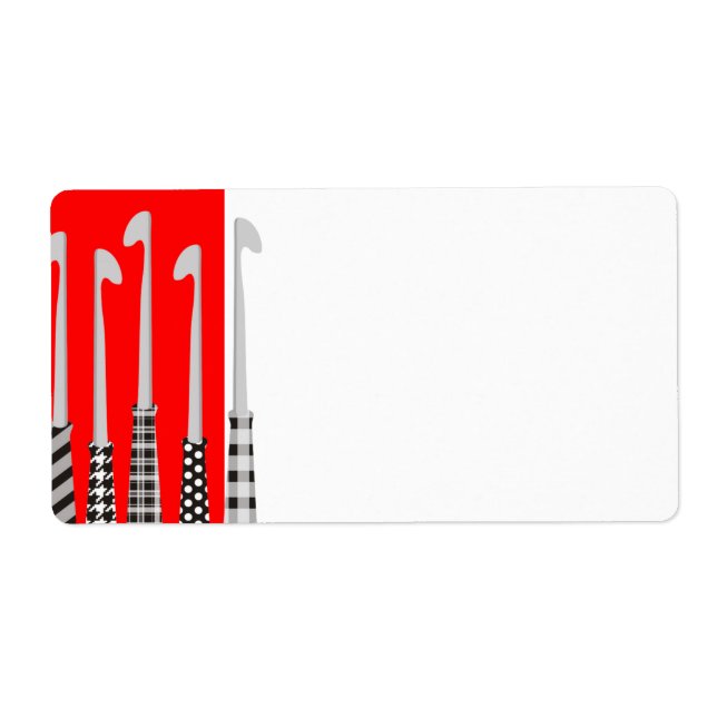 anpassningsbar färg crochet krok mönster svartvit fraktsedel (Framsidan)