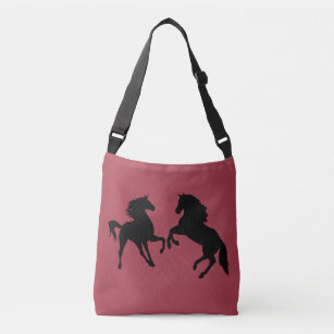 Anpassningsbar Färg Crossbody Bag med par hästar Axelväska