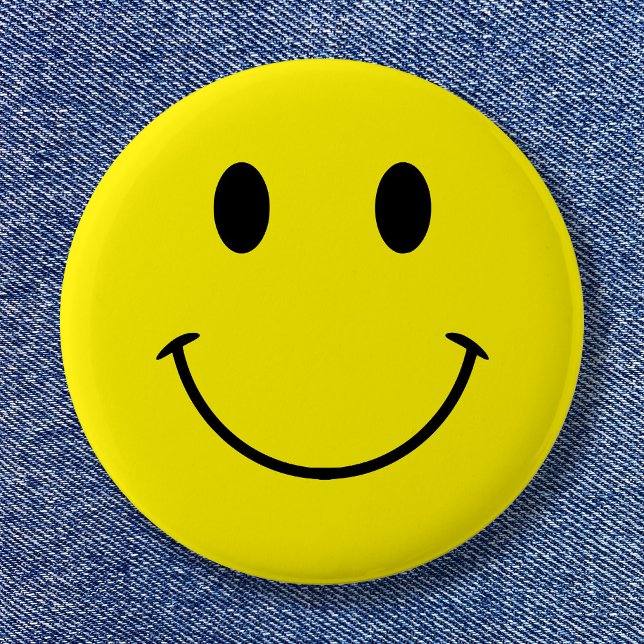 Anpassningsbar Färg Cute Retro Smile Knapp (Custom Colors Cute Retro Smile Button)