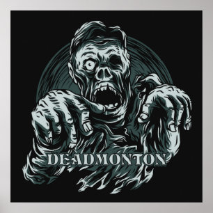 Anpassningsbar färg DEADMONTON Zombie poster