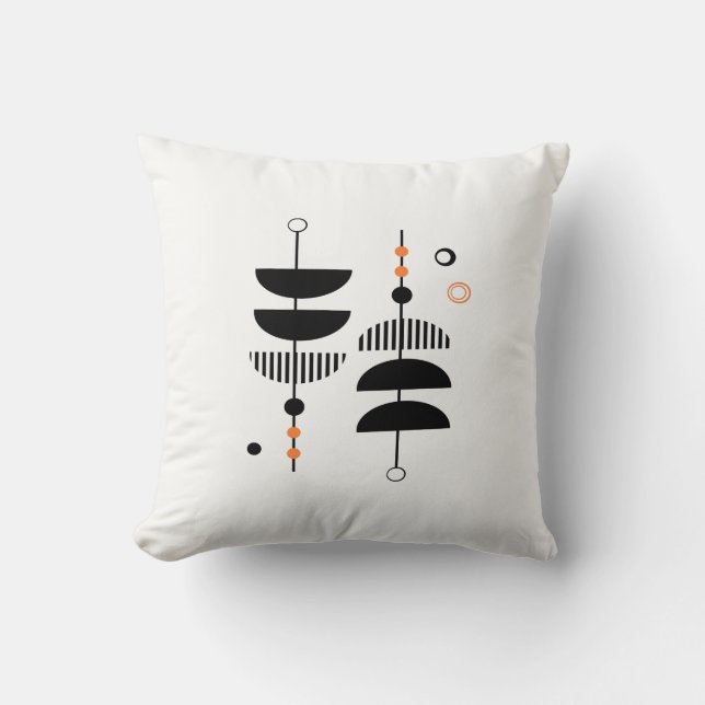 ANPASSNINGSBAR FÄRG - DIY Mid Century Modern Print Kudde (Framsida)