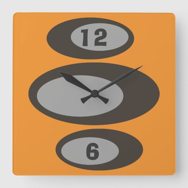 Anpassningsbar Färg - DIY Retro Clocks Fyrkantig Klocka (Framsida)