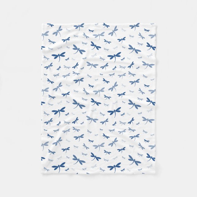 Anpassningsbar Färg Dragonflies - Olika skuggor Fleecefilt (Framsidan)