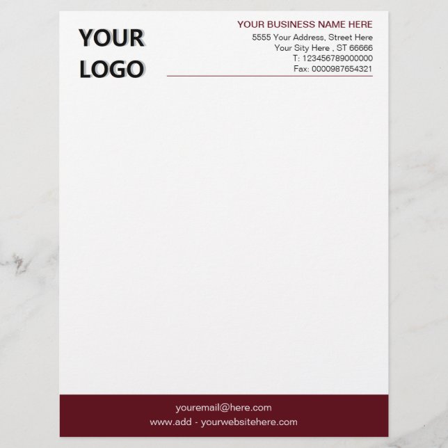 Anpassningsbar Färg Elegant Design Letterhead med  Brevhuvud (Framsida)