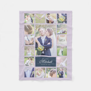 Anpassningsbar Färg Elegant Script Mr & Mrs Photo Fleecefilt