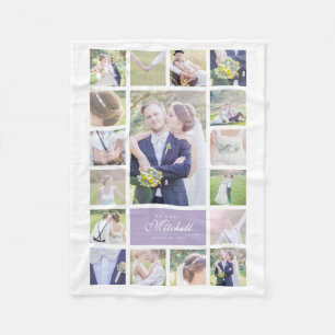 Anpassningsbar Färg Elegant Script Mr & Mrs Photo Fleecefilt