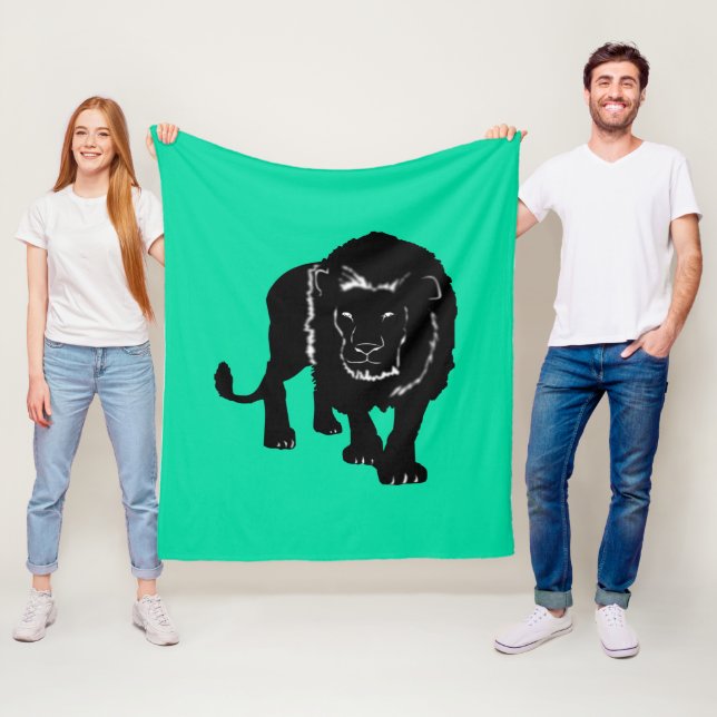 Anpassningsbar Färg Fleece Blanket med Lejon (På plats)