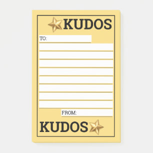 Anpassningsbar färg förlovning kudos medarbetari post-it block