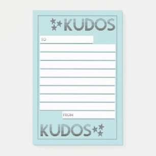 Anpassningsbar färg förlovning kudos medarbetari post-it block