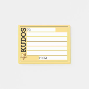 Anpassningsbar färg förlovning kudos medarbetarige post-it block