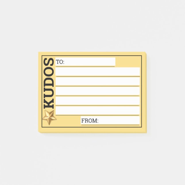 Anpassningsbar färg förlovning kudos medarbetarige post-it block (Framsida)