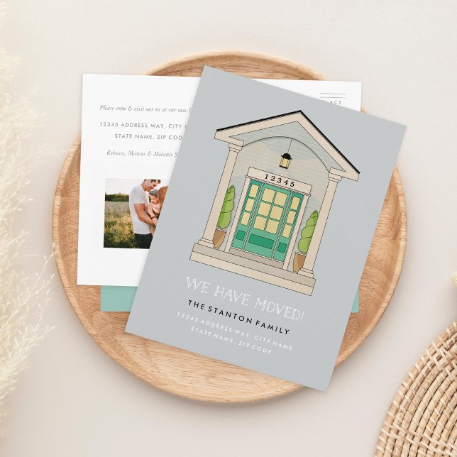 Anpassningsbar Färg Front Porch Flytta Meddelande  Vykort (Skapare uppladdad)