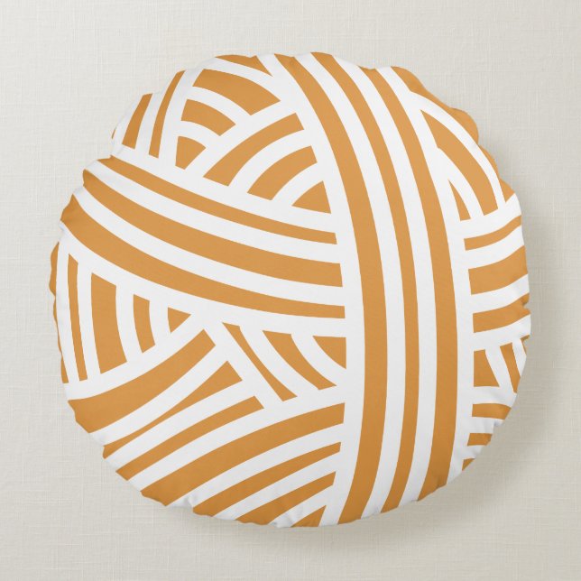 Anpassningsbar Färg Garn - Styliserat garn Boll Rund Kudde (Framsidan)