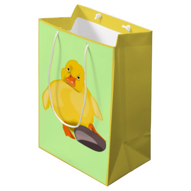 Anpassningsbar Färg Gift Bag Gult Duckling (Framsidan Vinklad)