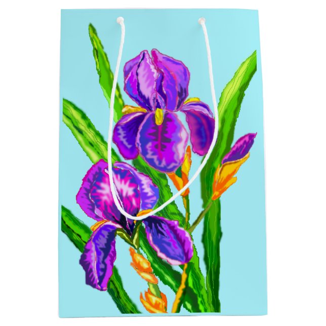 Anpassningsbar Färg Gift Bag Irises - Flowers (Framsidan)