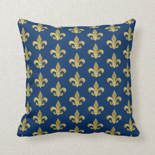 Anpassningsbar färg, guld Fleur-de-lis Kudde