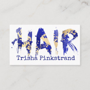 Anpassningsbar färg hårstilist salon faux guld f visitkort
