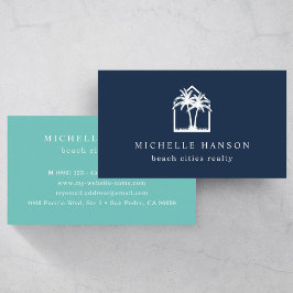 Anpassningsbar Färg House Handflatan Träd Realtor Visitkort