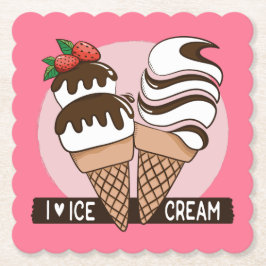Anpassningsbar färg Ice Cream Älskare pappra under Underlägg Papper
