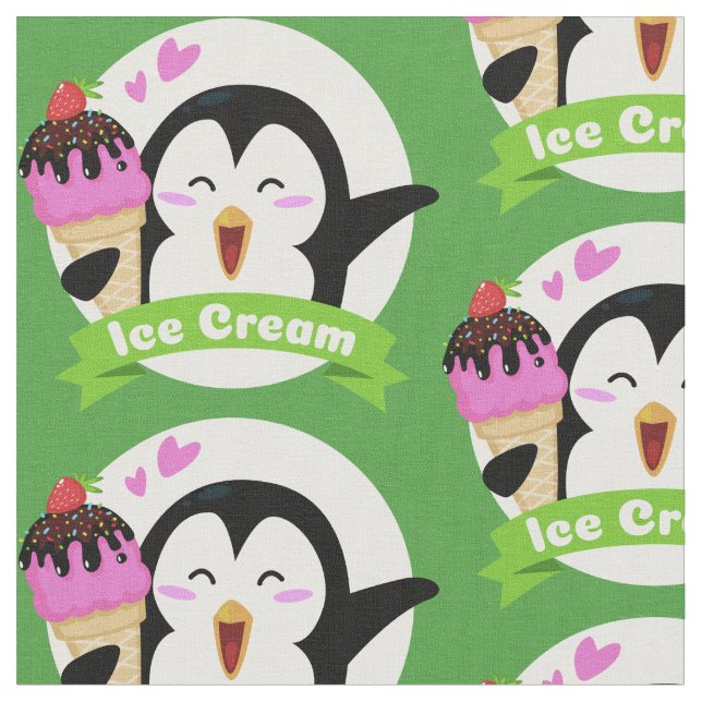 Anpassningsbar färg Ice Cream Penguin-tyg Tyg (Närbild)