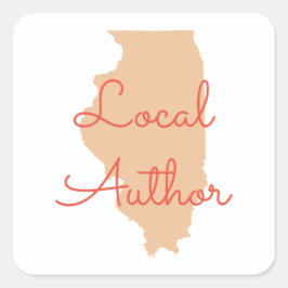 Anpassningsbar Färg Illinois Local Author Fyrkantigt Klistermärke