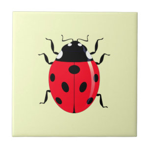 Anpassningsbar Färg keramik Tile med Ladybug - Vår Kakelplatta