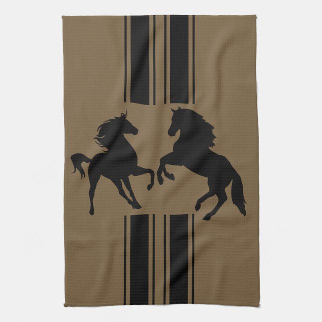 Anpassningsbar Färg Kitchen Towel - Black Pair Hor Kökshandduk (Vertikal)