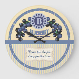 Anpassningsbar färg kökskö vintage blåbär stor klocka