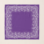 Anpassningsbar(Färg) Lila med vit Blommigt Ornamen<br><div class="desc">Denna sjalong, elegant och lyx är den bästa gåvan till era kära, som er mor, mormor, fru eller bra vän. Du kan välja scarf färg genom att använda "Redigera design Verktyg". Den här scarfen är den bästa gåvan till tillfälle, till exempel födelsedag, mors dag eller för att visa din omsorg...</div>