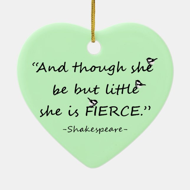 Anpassningsbar Färg Little but Fierce Shakespeare  Julgransprydnad Keramik (Baksidan)