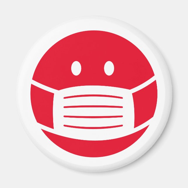 Anpassningsbar färg masken ansikte masken emoji ik magnet (Framsidan)