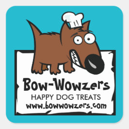 Anpassningsbar färg matmatkock hund hund-behandlin fyrkantigt klistermärke