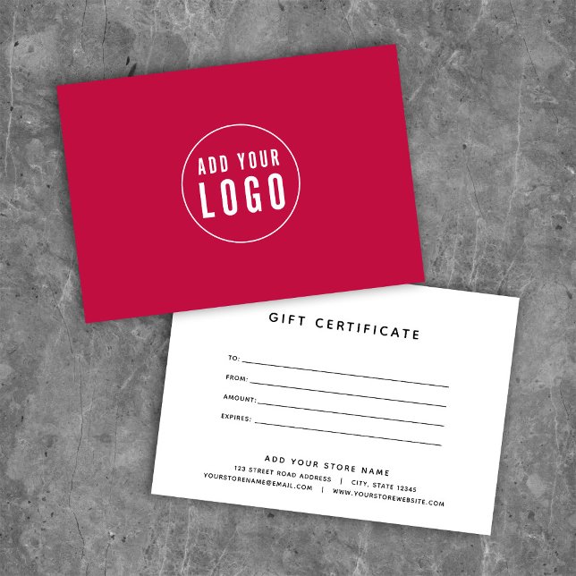 Anpassningsbar Färg Modern Add Logotyp Gift Certif (Skapare uppladdad)