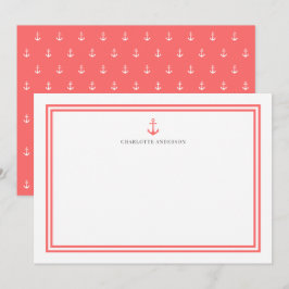 Anpassningsbar Färg Modern Classic Anchor-Personli Anteckningskort