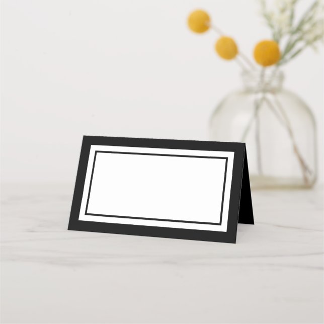 Anpassningsbar Färg Modern Classic White Center Placeringskort (Framsida)