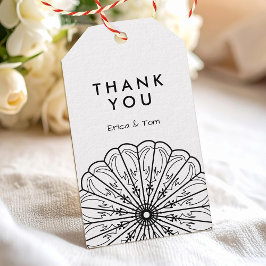 Anpassningsbar färg moderna minimalistiska blommig presentetikett