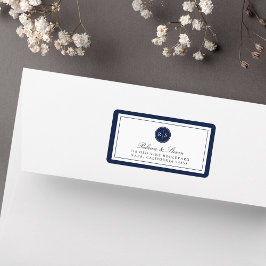 Anpassningsbar Färg Monogram Returadress Adressetikett