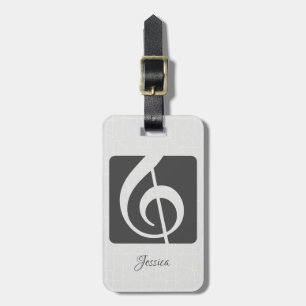 Anpassningsbar Färg Music Symbol - Treble Clef Bagagebricka
