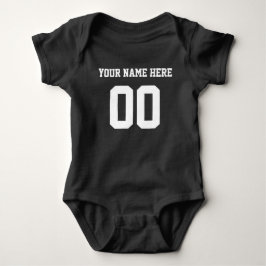 Anpassningsbar Färg/Namn Baby Sports Black Jersey T Shirt