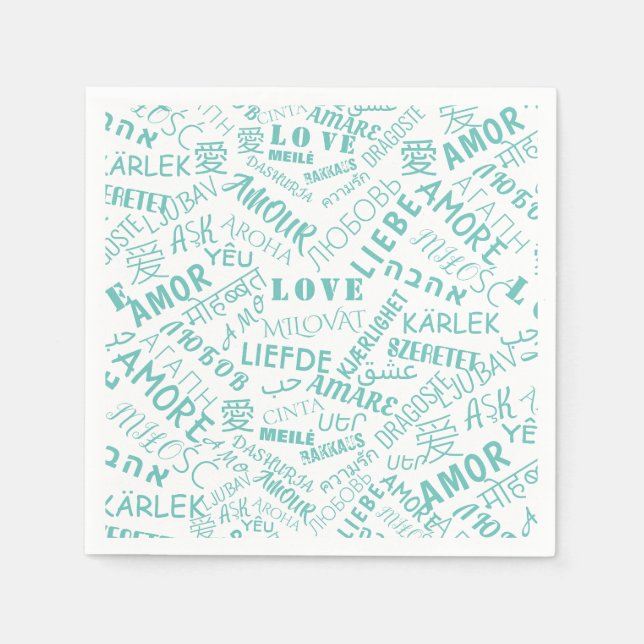Anpassningsbar Färg Napkins med Kärlek Text-flersp Pappersservett (Framsidan)