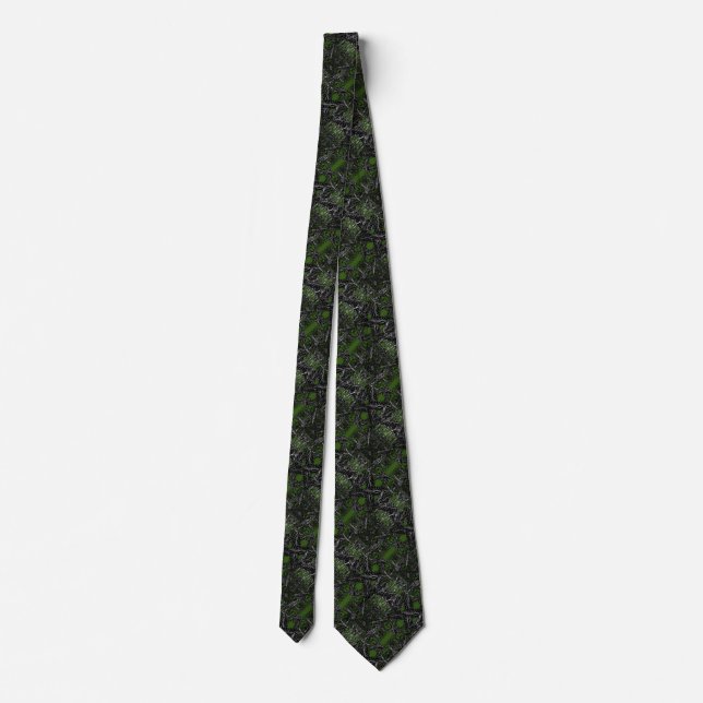 Anpassningsbar Färg Neck Tie Art Mönster - Grönt Slips (Baksida)