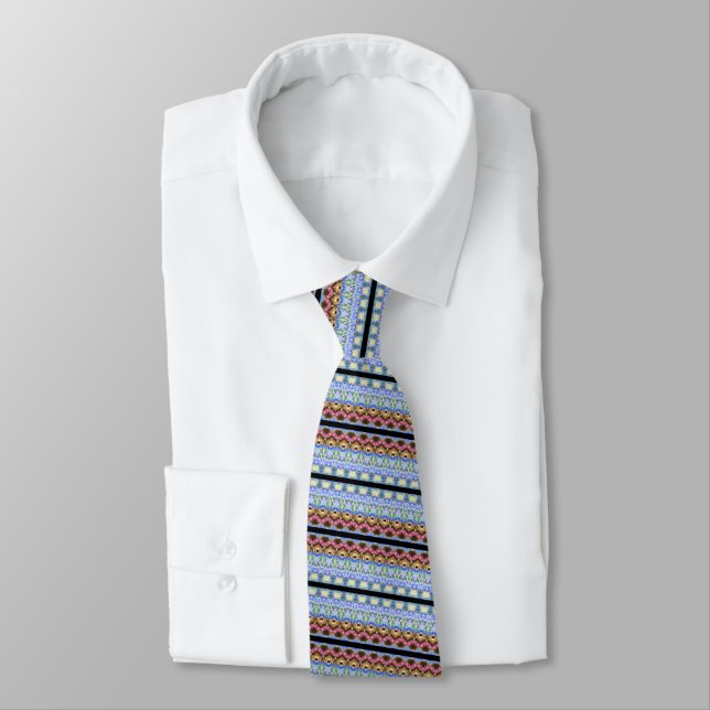 Anpassningsbar Färg Neck Tie - Blå med svart Rand Slips (Bunden)