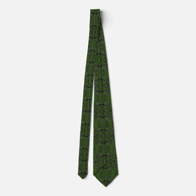 Anpassningsbar Färg Neck Tie - Grönt Greenery Natu Slips (Baksida)